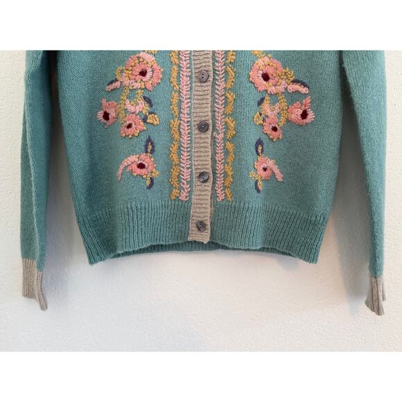 Sundance Floral Embroidered Button Down Cardigan Womens Small Cottagecore Whimsy - Picture 4 of 16